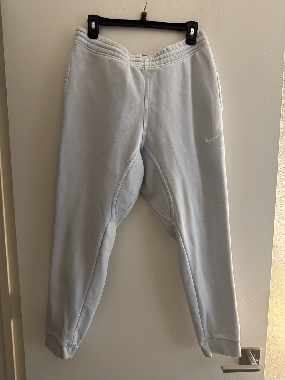 Nike Women’s Light Blue Fleece Joggers with Swoosh Size L